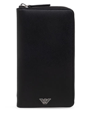 Emporio Armani Saffiano Leather Organizer With Asv Eagle Plaque