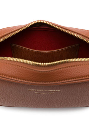 Emporio Armani logo-debossed leather camera bag