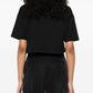 Balmain Cropped T-shirt with flocked Letter logo