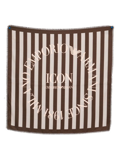 Emporio Armani Icon Print Pure Silk Foulard