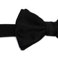 Emporio Armani Knotted Bow Tie In Micro-Textured Pure Silk