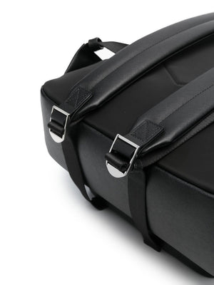 Emporio Armani Asv Regenerated Saffiano Leather Round Backpack With Eagle Plate