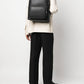 Emporio Armani Asv Regenerated Saffiano Leather Round Backpack With Eagle Plate