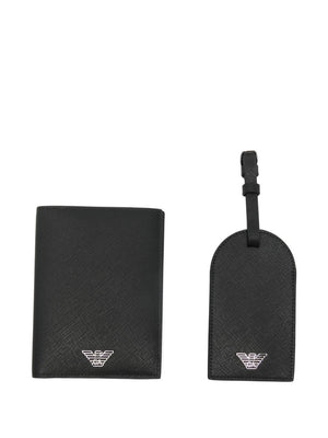 Emporio Armani Asv Gift Box With Regenerated Saffiano Passport Holder And Tag