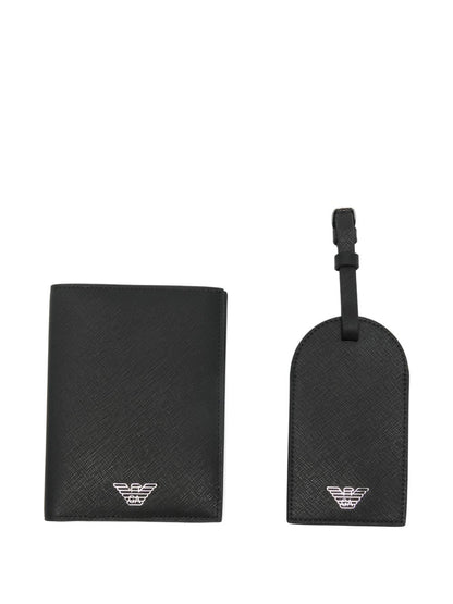 Emporio Armani Asv Gift Box With Regenerated Saffiano Passport Holder And Tag