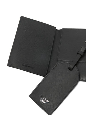 Emporio Armani Asv Gift Box With Regenerated Saffiano Passport Holder And Tag