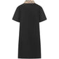 Burberry Dresses Black short-sleeve dress with signature checked collar, tailored silhouette in premium fabric, back view