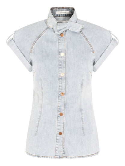 Zimmermann Bow-tie denim top