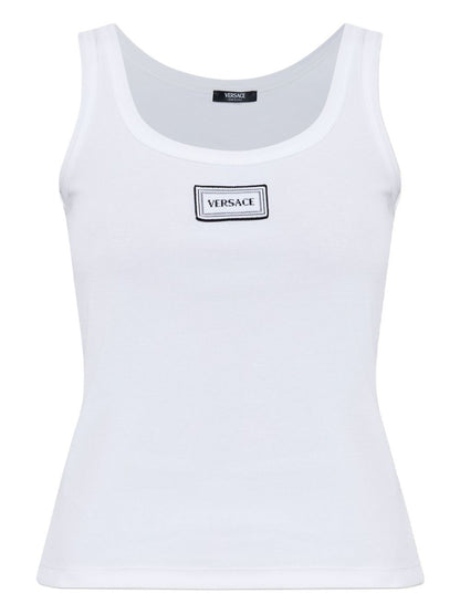 Versace Logo cotton tank top