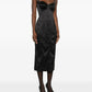 Dolce & Gabbana-black satin bustier midi dress