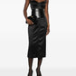 Dolce & Gabbana-black satin bustier midi dress