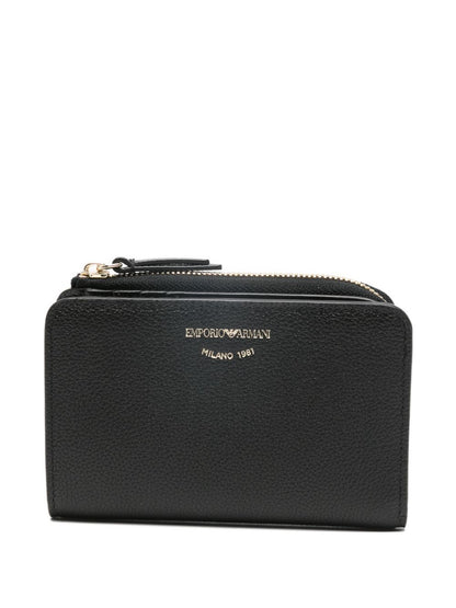 Emporio Armani Deer-Print Leather Bifold Wallet