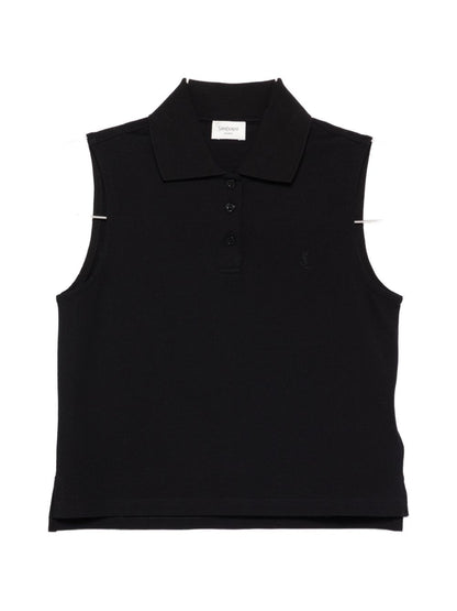 Saint Laurent Cotton sleeveless polo shirt