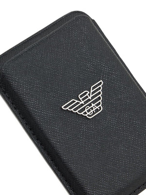 Emporio Armani Asv Regenerated Saffiano Magnetic Card Holder