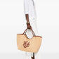 Emporio Armani Large Woven Straw Shopper With Ea Logo