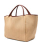 Emporio Armani Large Woven Straw Shopper With Ea Logo