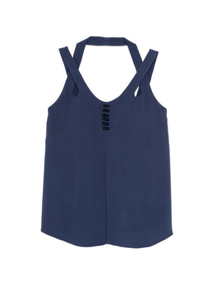 Emporio Armani V-neck button detail Sleeveless top