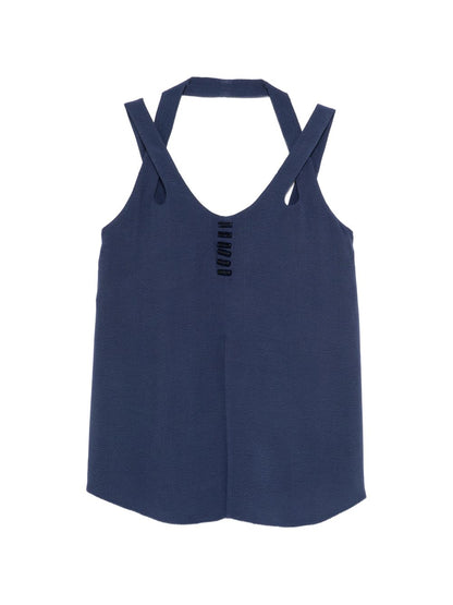 Emporio Armani V-neck button detail Sleeveless top