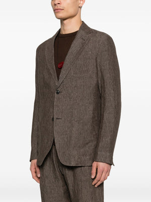 Emporio Armani Linen single-breasted blazer jacket
