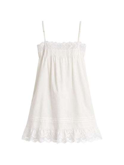 Saint Laurent Embroidered cotton mini dress