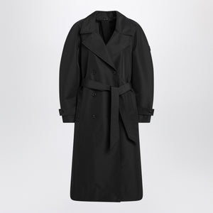 Moncler X Edward Enninful Black double-breasted trench coat with belt