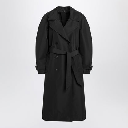Moncler X Edward Enninful Black double-breasted trench coat with belt