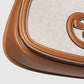 Gucci Blondie Large Top Handle Beige Cotton Linen Canvas Bag Brown