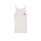 White Gucci tank top with a red Adidas logo on a white background