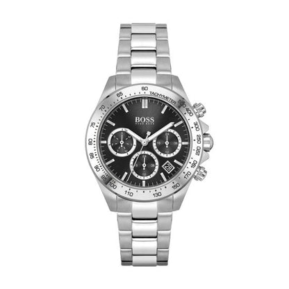 Hugo Boss Mens 1502614 Chronograph Stainless Steel Watch With Black Dial