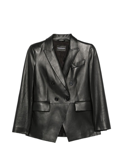 Emporio Armani Leather Blazer Jacket