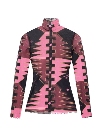 Pucci Printed high-neck top