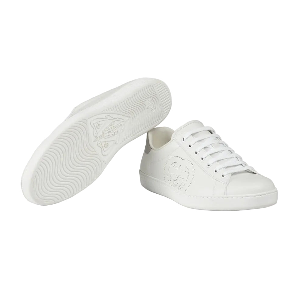 White sneakers on a light gray background