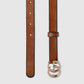 Gucci GG Marmont Thin Leather Belt Brown
