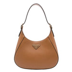Brown Prada handbag on a white background