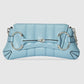 Gucci Horsebit Chain Small Shoulder Bag Quilted Light Blue
