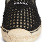 Prada Logo-Plaque Raffia Espadrilles