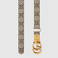 Gucci GG Thin Reversible Monogram and Ivory Belt Size 95