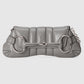 Gucci Horsebit Chain Medium Shoulder Bag Quilted Grey