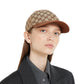 Gucci GG Canvas Baseball Hat with Brown Leather