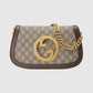 Gucci GG Blondie Small Shoulder Canvas Bag Beige and Brown
