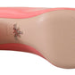 Prada Pink Patent Leather Block Heels Pumps Classic