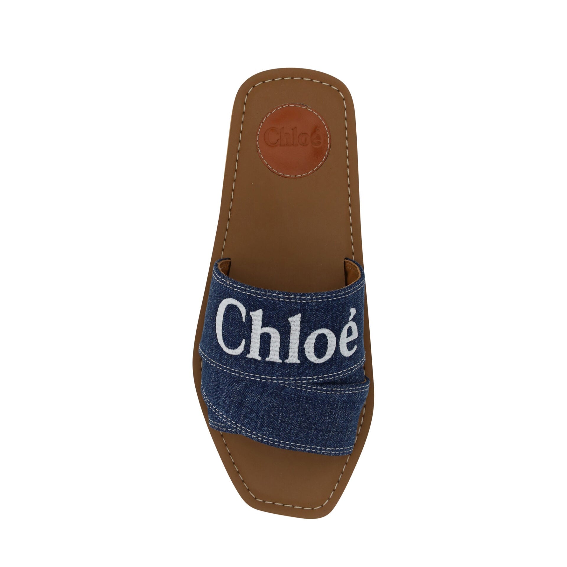 Sandal with 'Chloe' branding on a white background
