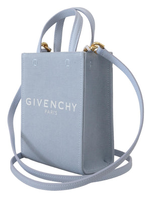 Givenchy Blue Coated Canvas Vertical Cloud Mini Shoulder Bag