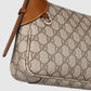 Gucci Emblem Small Shoulder Bag Beige Brown