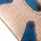 Balenciaga Beige Blue Agate Exotic Leather Gold Chain Purse Bag
