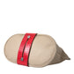 Balenciaga Beige Red Two Tone Exotic Leather Pouch Bag
