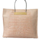 Balenciaga Pink Exotic Leather Embossed Cable Handle Shopper Tote Bag