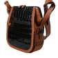 Balenciaga Black Brown Exotic Skin Leather Vertical Crossbody Purse Bag