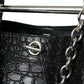 Balenciaga Black Exotic Skin Leather Maxi Bucket Tote Purse Bag