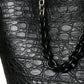 Balenciaga Black Exotic Skin Leather Maxi Bucket Tote Purse Bag